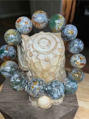 Green/Red Moss Agate 16mm
